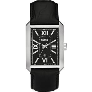 Klockarmband Fossil FS4576 Läder Svart 24mm